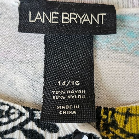 Lane Bryant Cardigan Sweater Multicolor Paisley Button Front Sequins Sz 14/16 - Picture 10 of 12